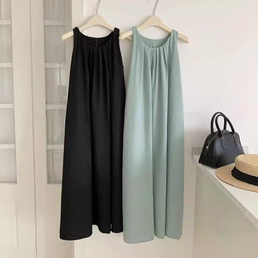 Korean Backless Sleeveless Tea Skirt Vest Dress