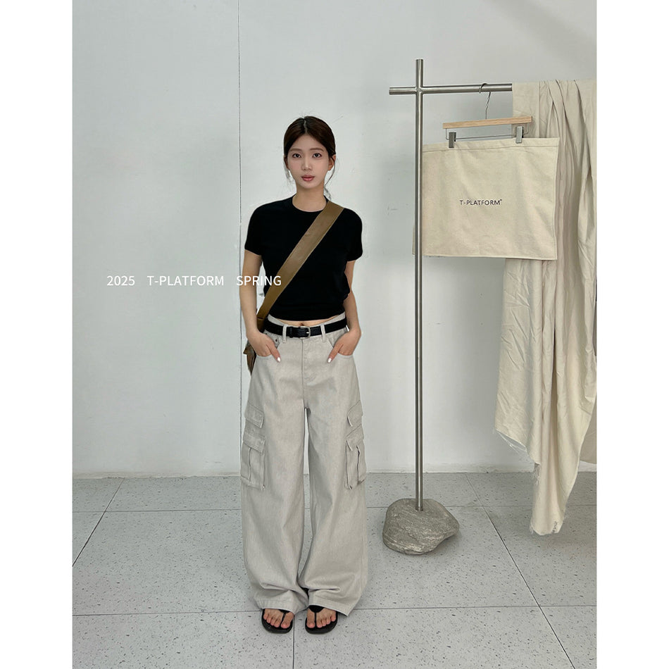 Retro Multi-Pocket Overalls – Niche Wide Leg Style