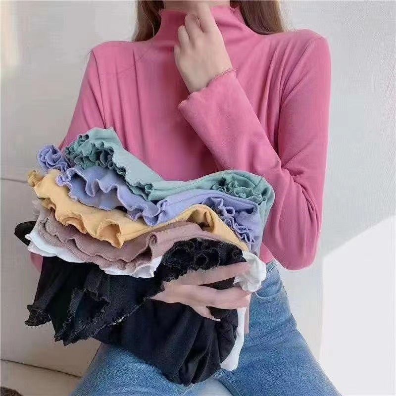 Velvet Fungus-Edge Long Sleeve Base Top
