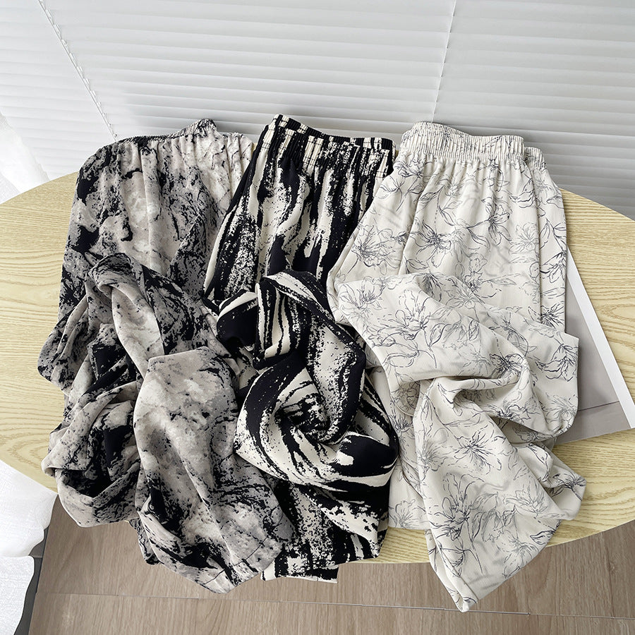 White Tea Chiffon Wide-Leg Trouser
