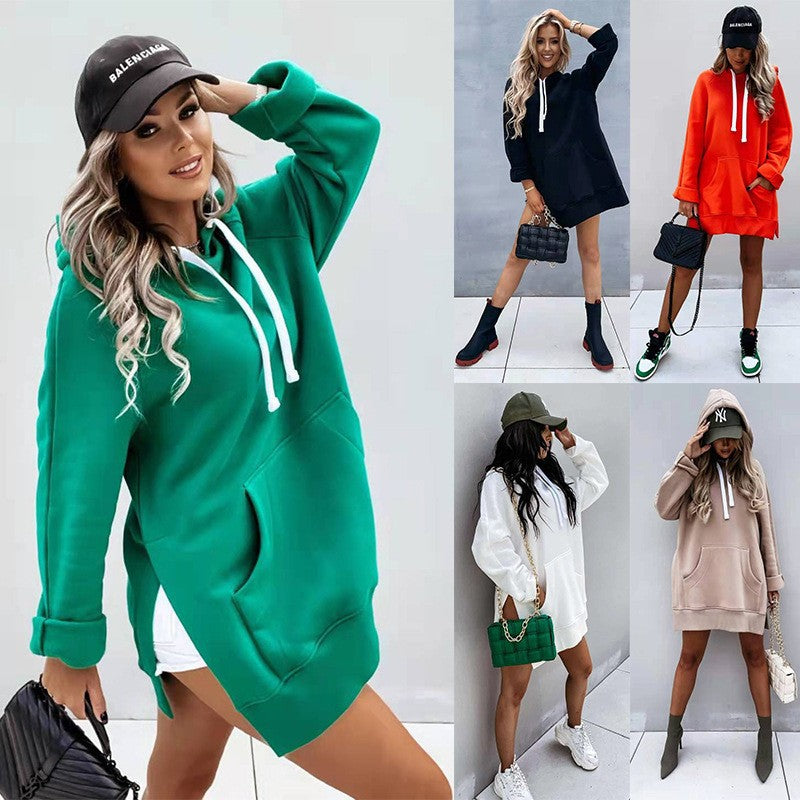 Women’s Hooded Fleece Sweatshirt Casual Winter Pullover