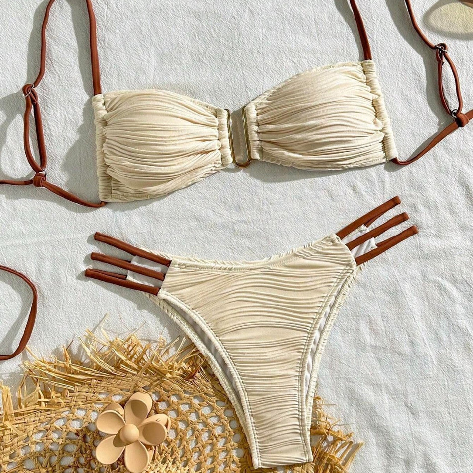 Women’s Sexy Triangle Bikini – Comfortable Split Swimwear