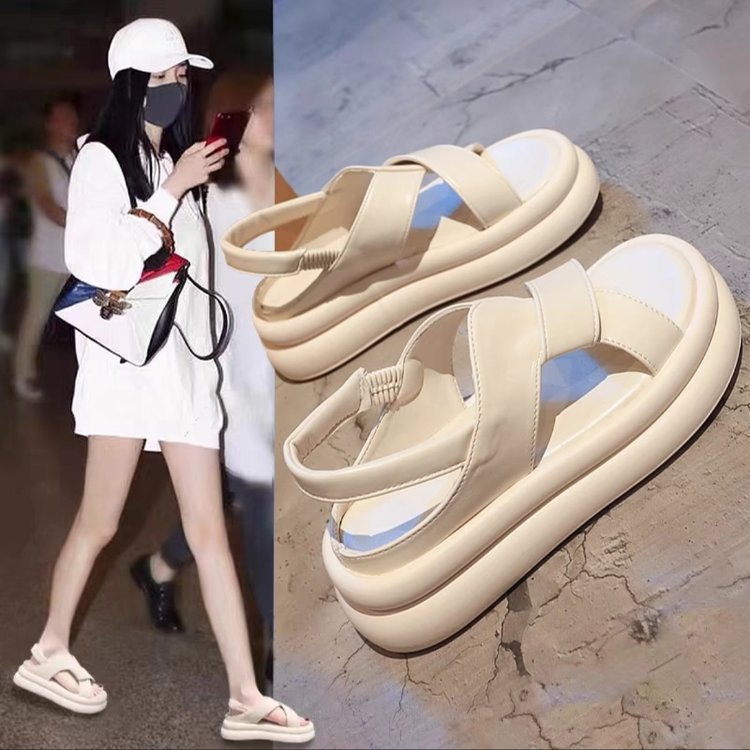 Elastic Thick-Soled Sandals – Beachside Baddie Vibes