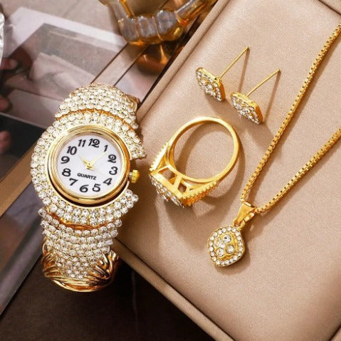 Luxury Rhinestone Watch Set for Women – Elegant & Stylish