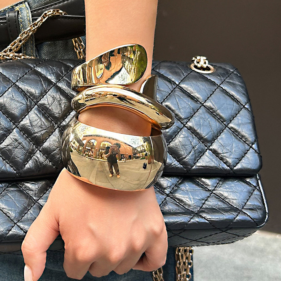 Punk Irregular Wide Open Hug Bracelet for Women