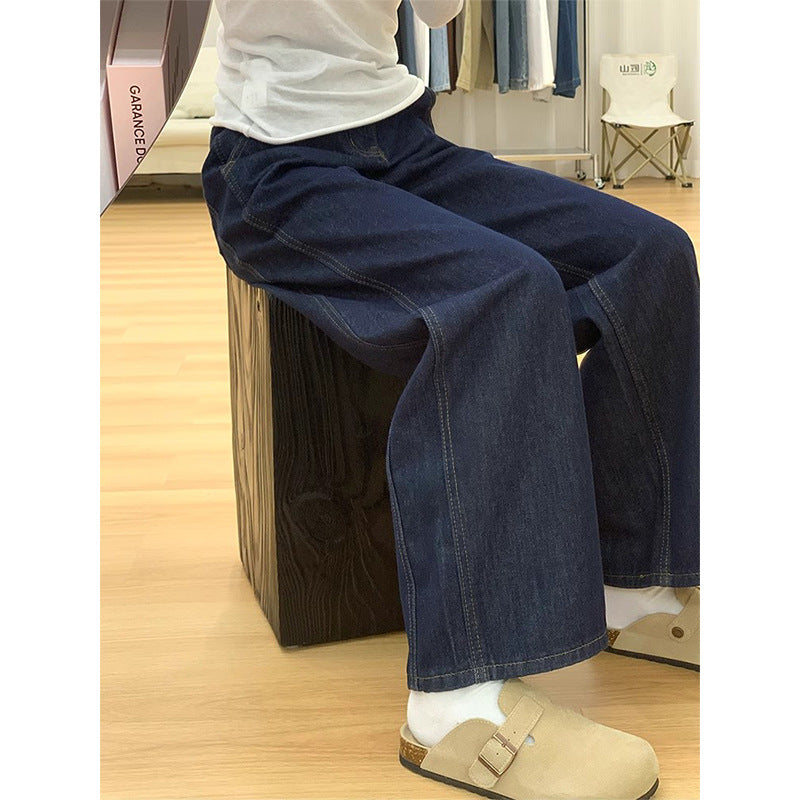 Plus-Size Fleece-Lined Wide-Leg Jeans