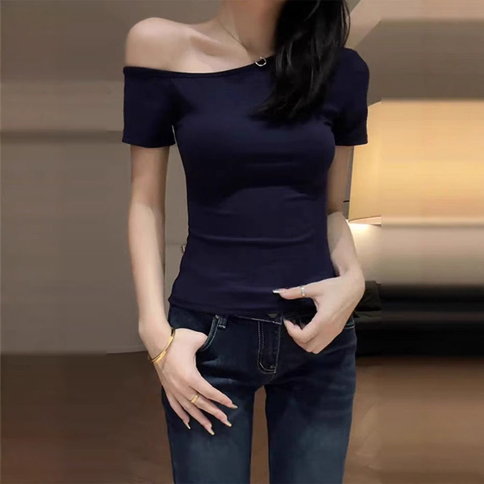 Slim Shoulder Base Tee – Sleek All-match Summer Top