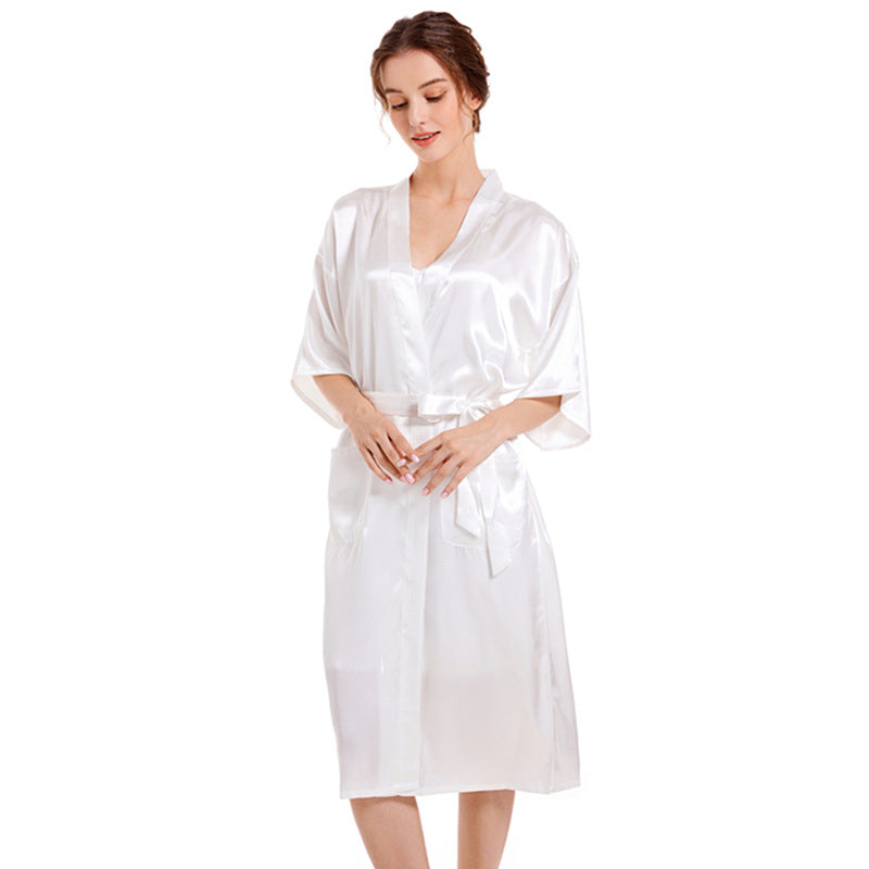 Satin Long Robe for Women – Elegant Bridal & Lounge Gown