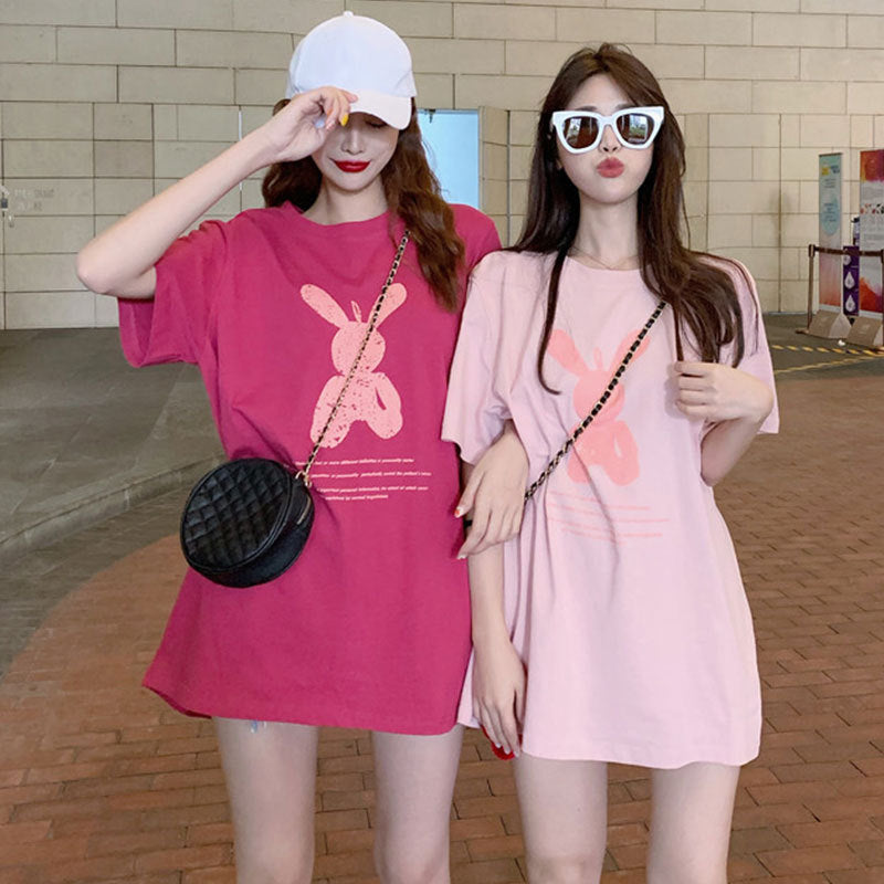 Cartoon Round Neck Loose T-Shirt