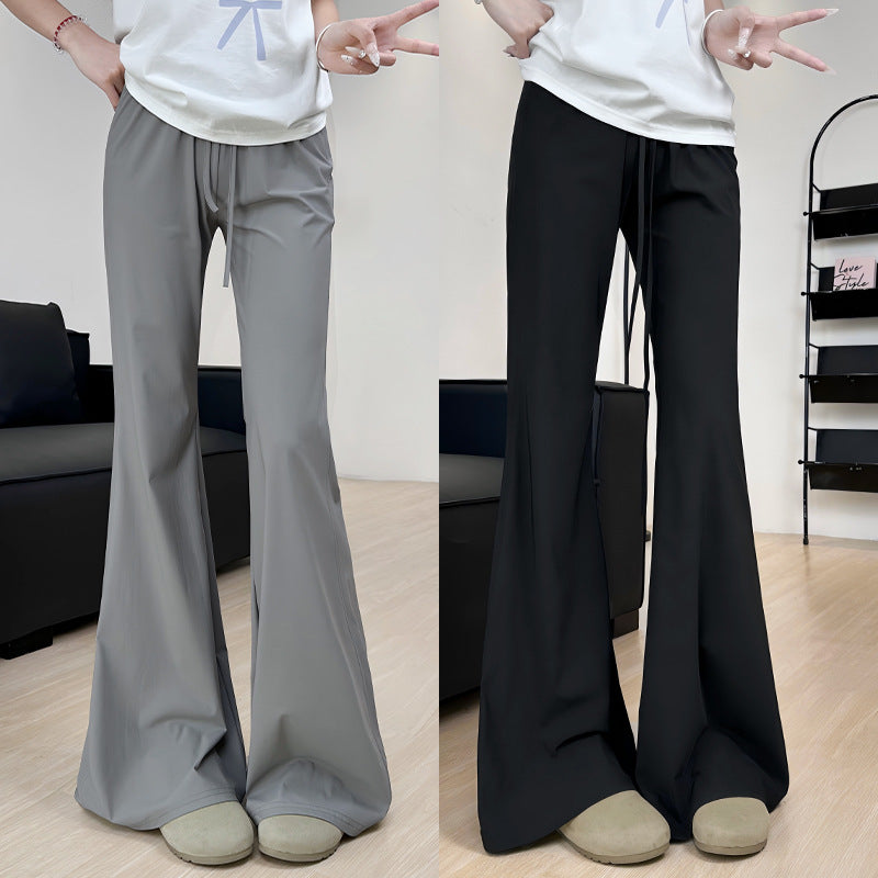 Women’s Ice Silk Flared Pants – Summer Quick-Dry Slim Fit