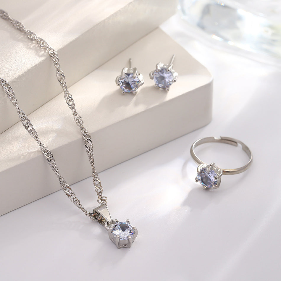 Bridal Jewelry Set | 3-Piece Wedding Necklace, Earrings & Ring