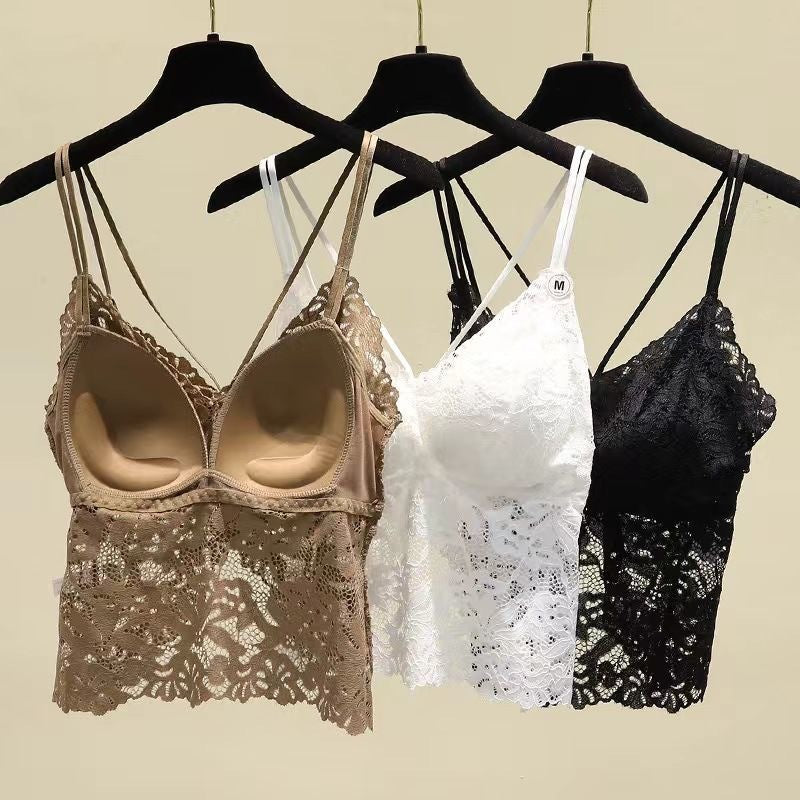Women's Lace Camisole with Built-In Bra – Elegant & Supportive