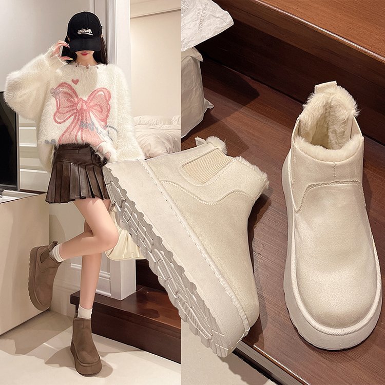 Korean-Style Short Cotton Snow Boots