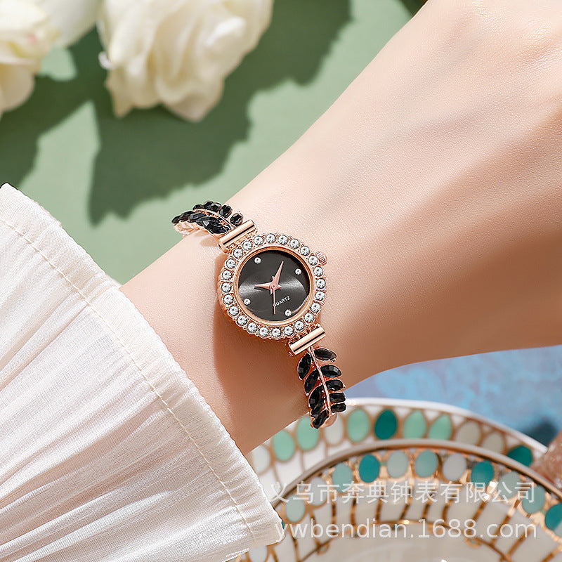 Diamond Leaves Round Women’s Watch