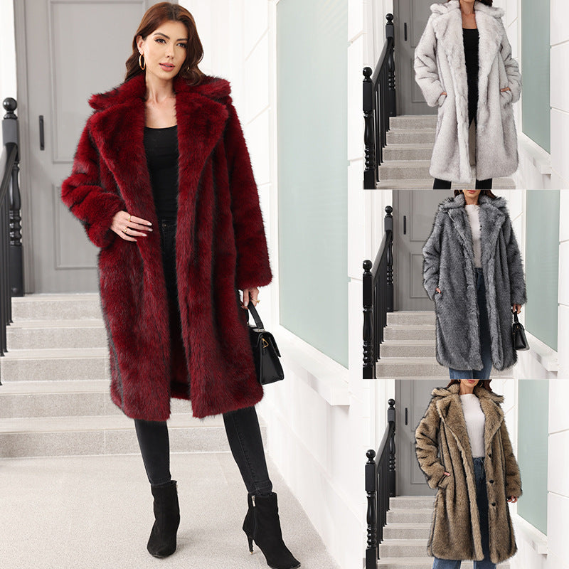 Long Imitation Fur Coat