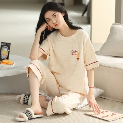 Plus Size Cotton Pajama Set for Women