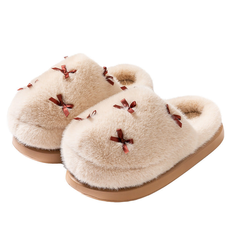 Warm Plush Cotton Slippers for Women