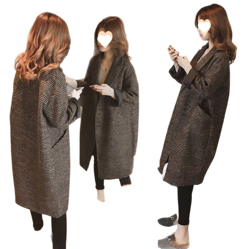 Women’s Houndstooth Woolen Coat