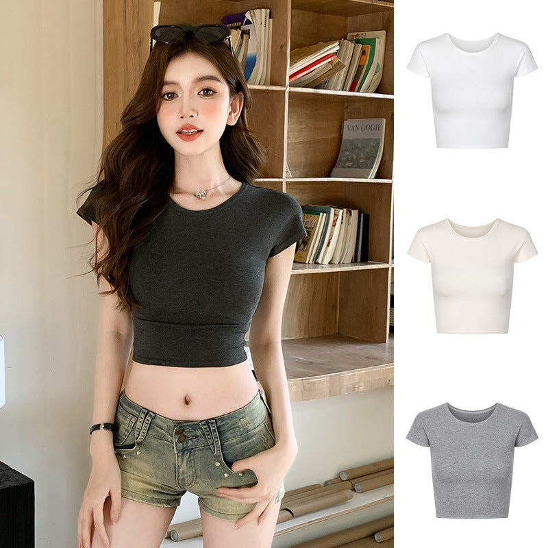 Slim Navel T-shirt – Summer Hot Girl Cropped Tee