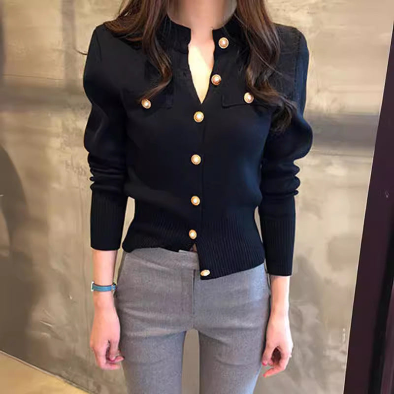 Women’s Korean Slim-Fit Knitted Cardigan Sweater