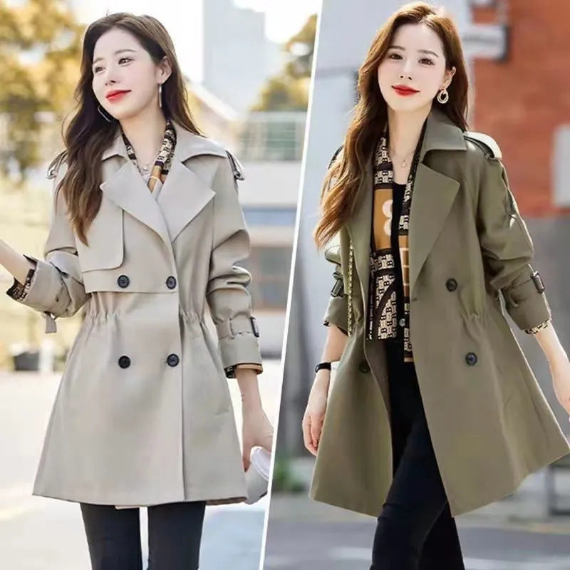 Plus-Size Korean Long Trench Coat