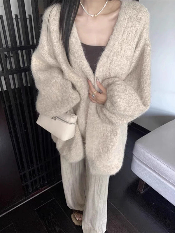 Women’s Korean-Style Loose Knit Sweater Cardigan