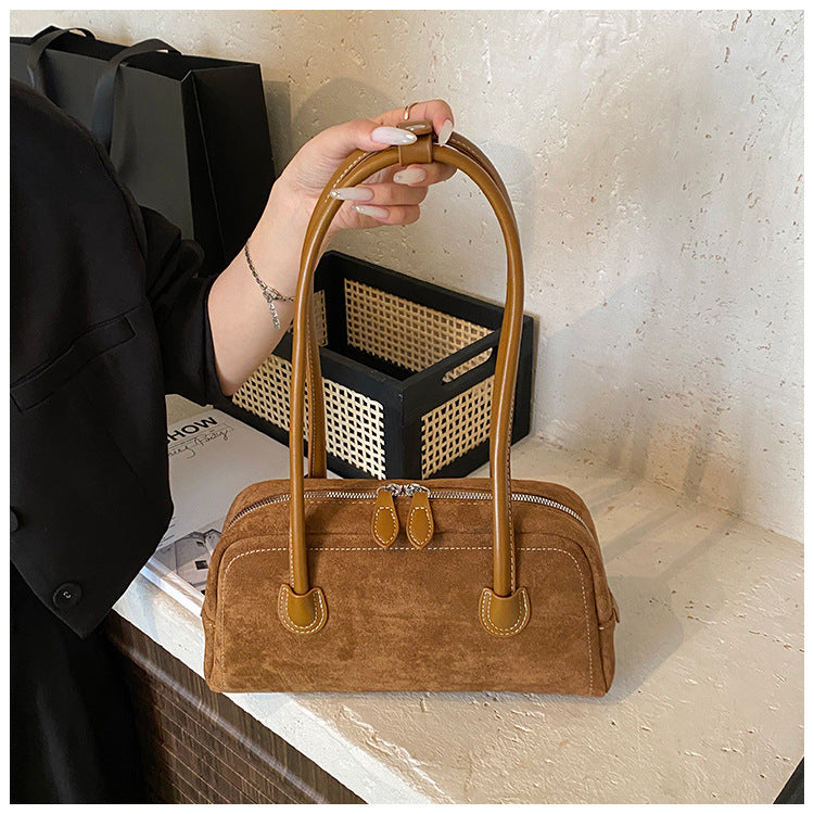 Women’s Suede Baguette Shoulder Bag