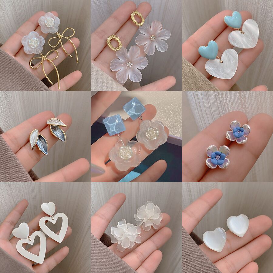 Acrylic Drop Earrings – Korean Niche Vintage Vibe