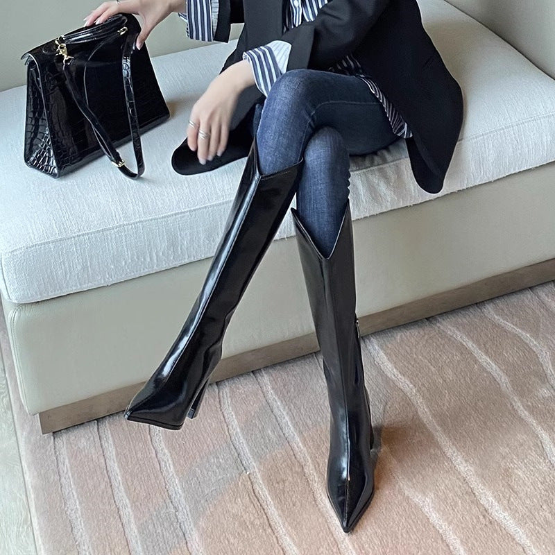V-Mouth High Boots