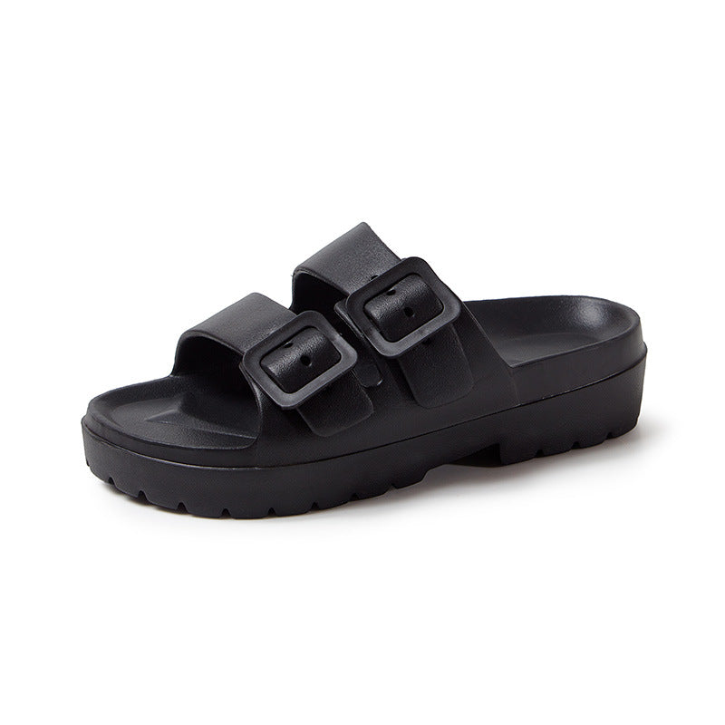 Women’s Double-Strap EVA Buckle Platform Beach Sandals