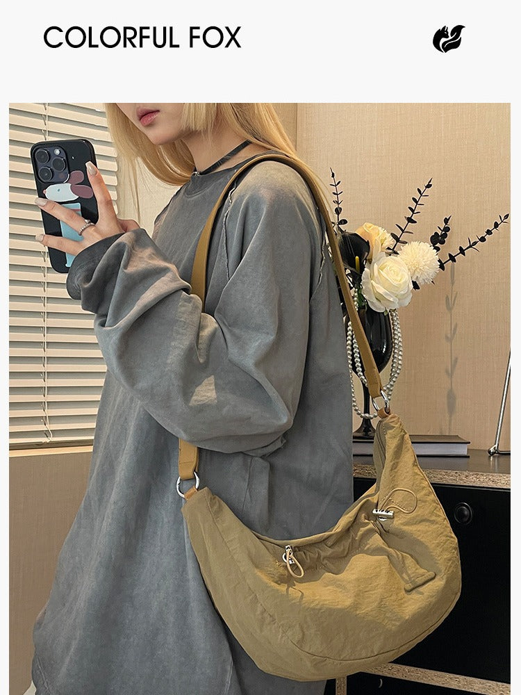 Colorful Fox Retro Pleated Dumpling Shoulder Bag Women