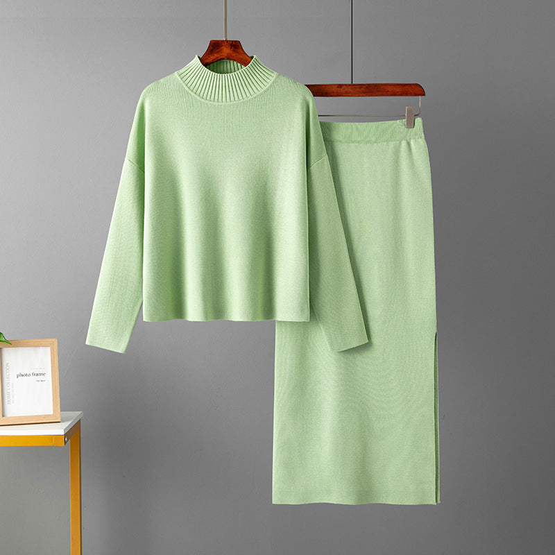 Women’s Casual Knit Sweater Dress Two-Piece Set