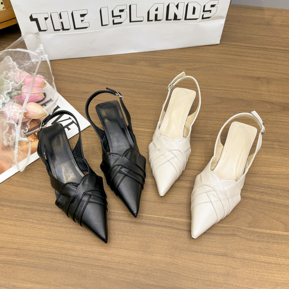 Thin Heel Closed-Toe Sandals