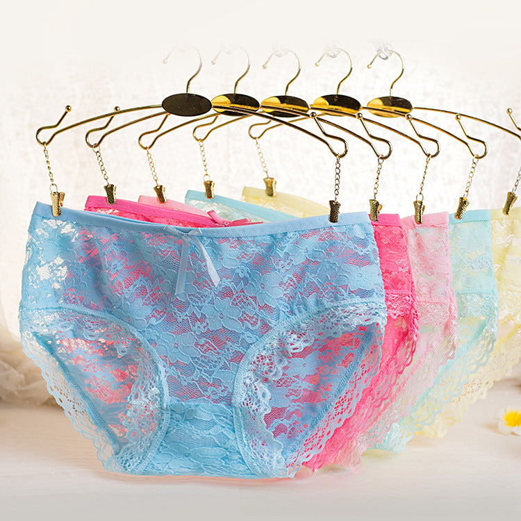 Jacquard Lace Transparent Briefs – Hollow Sexy Underwear