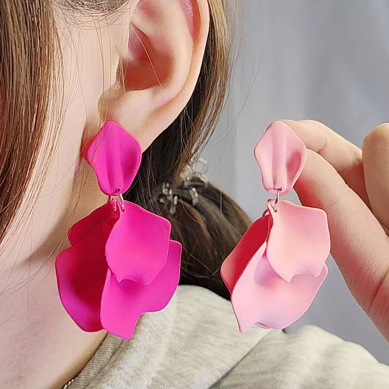Bohemian Petal Tassel Acrylic Fashion Earrings
