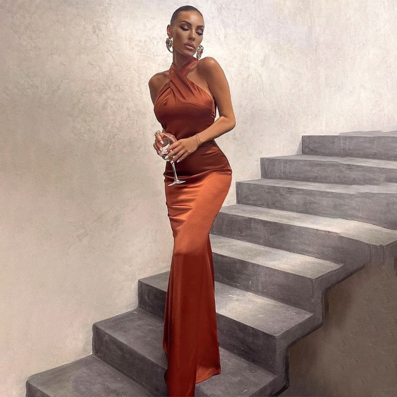 Sleeveless Backless Fishtail Party Dress