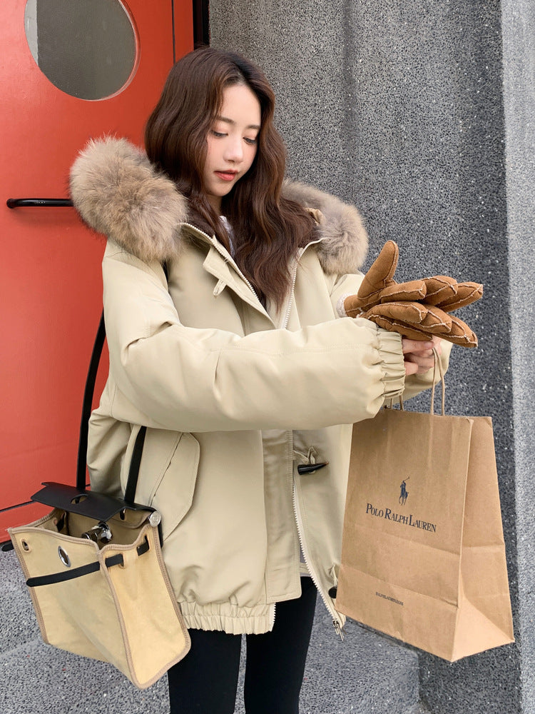 Down Cotton Korean A-Line Puffer Jacket