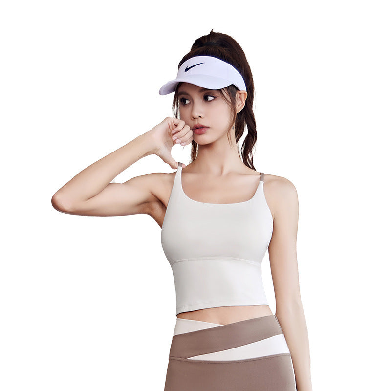 Nude High-Elastic Sports Bra – One-Piece Yoga Comfort
