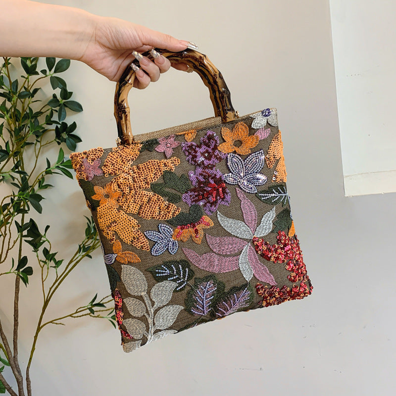 Women's Embroidered Sequin Bag
