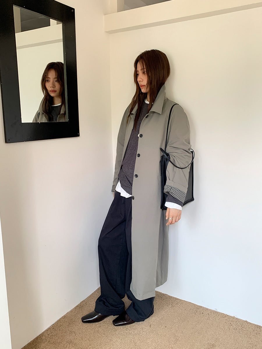 Korean A-Line White Collar Casual Windbreaker Women