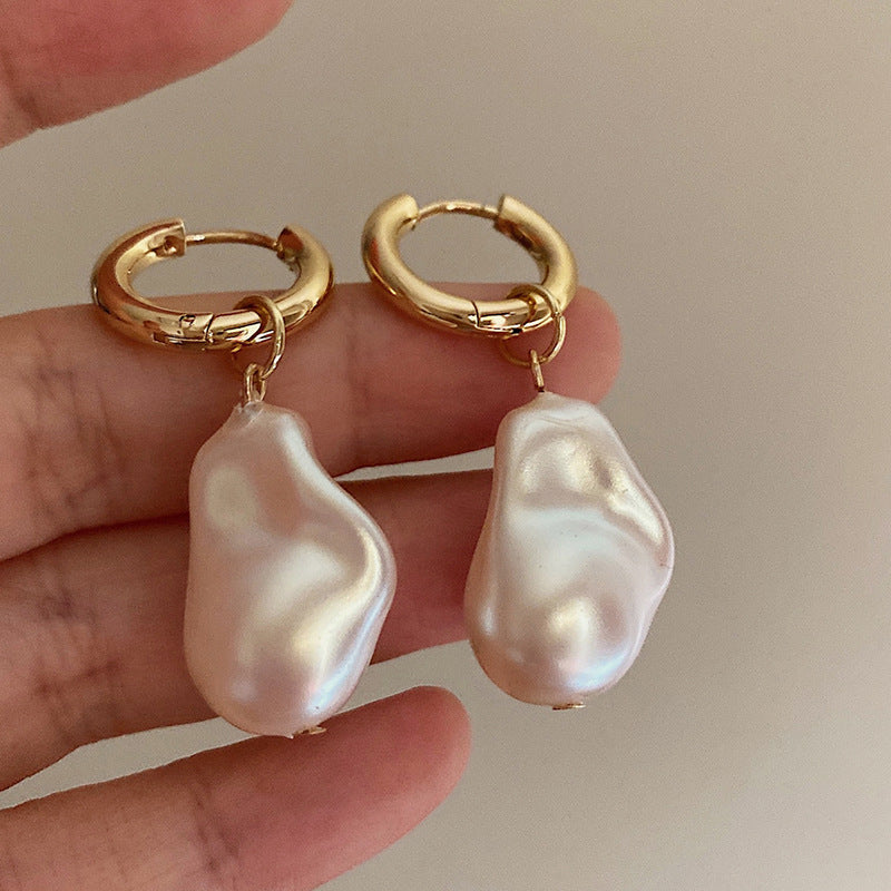 French Baroque Pearl Drop Earrings
