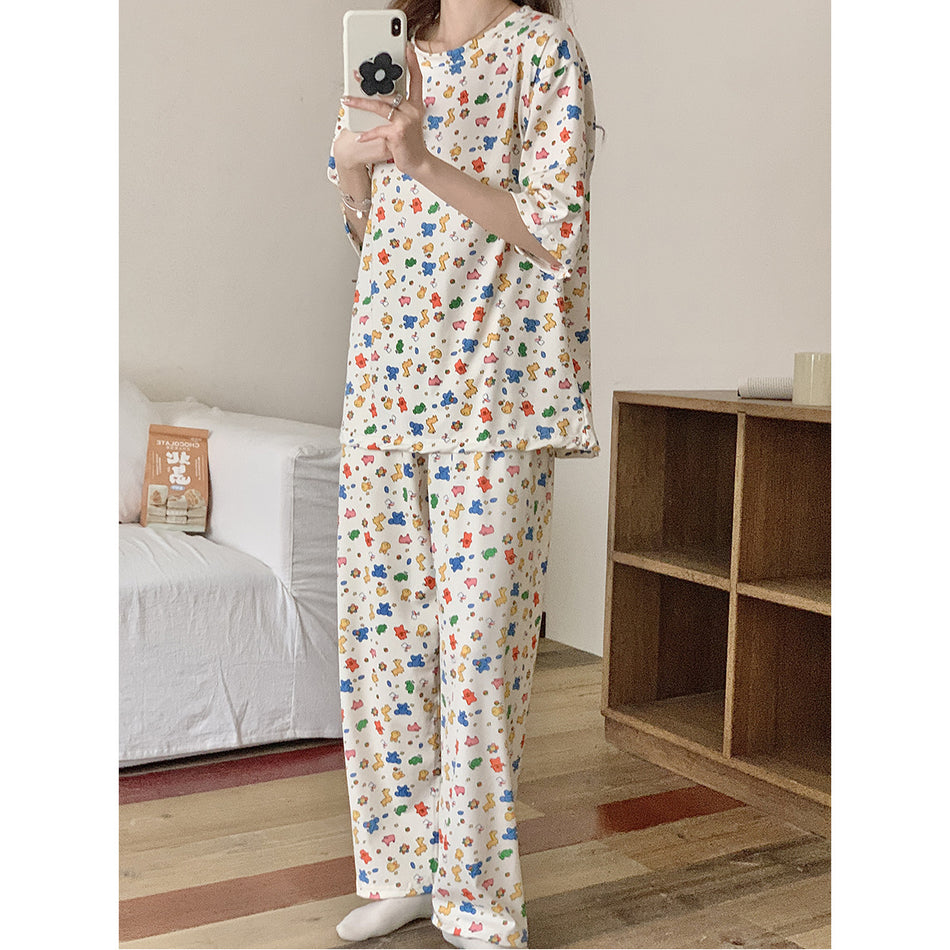 Cartoon Pajama Set – Women’s Summer 2-Piece Outfit