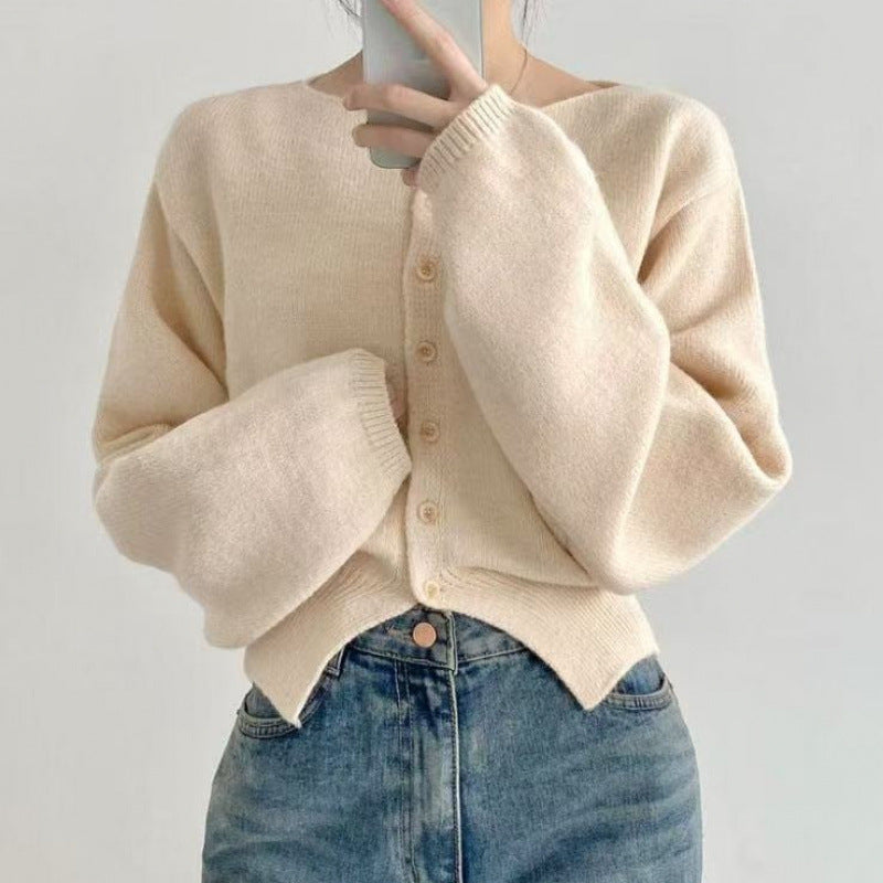 Women’s Korean Style V-Neck Knit Cardigan Jacket