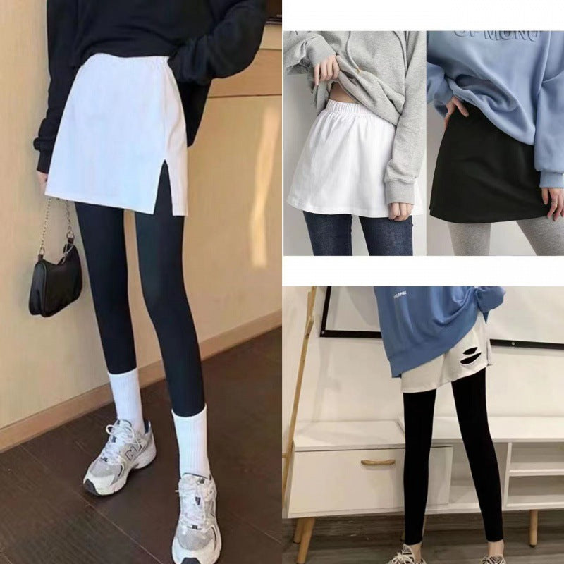 Women’s Sweater Layering Fake Hem Skirt – All-Match