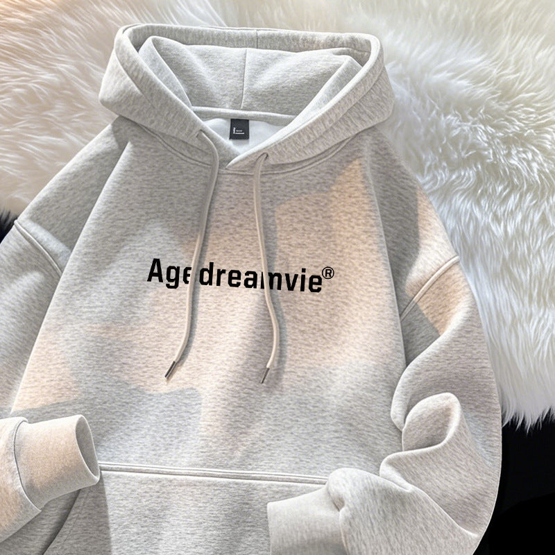 American Retro Oversize Fleece Hooded Sweatshirt Unisex Pro