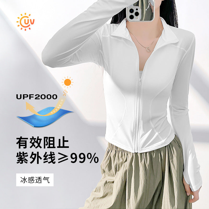 Women’s Yoga Jacket – Sun Protection Breathable Fitness Top