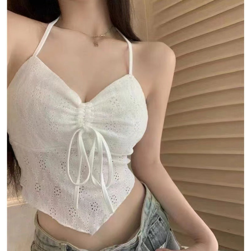 Backless Halter Lace Up Camisole Slim Fit Summer Top