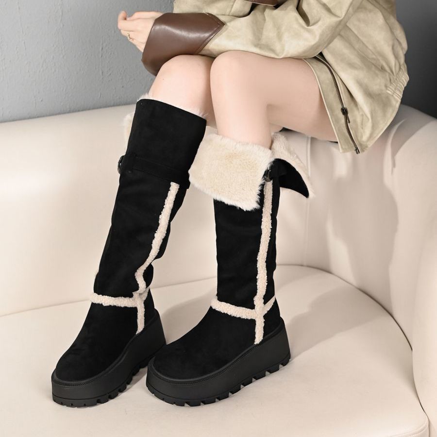 Winter Plush Knee-High Snow Boots for Women 2025