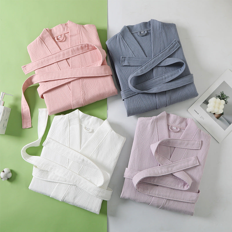 Lightweight Cotton Gauze Bathrobe – Quick-Dry Summer Wear