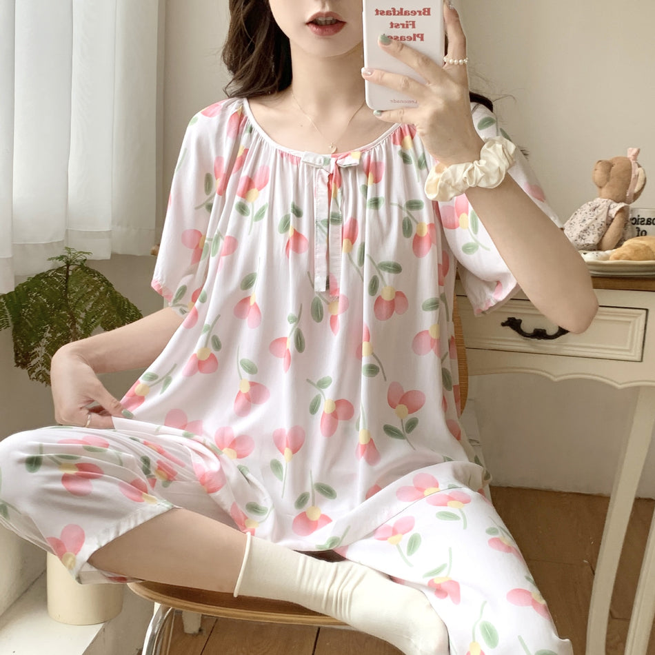 Women’s Cotton Silk Pajama Set – Soft & Stylish Loungewear